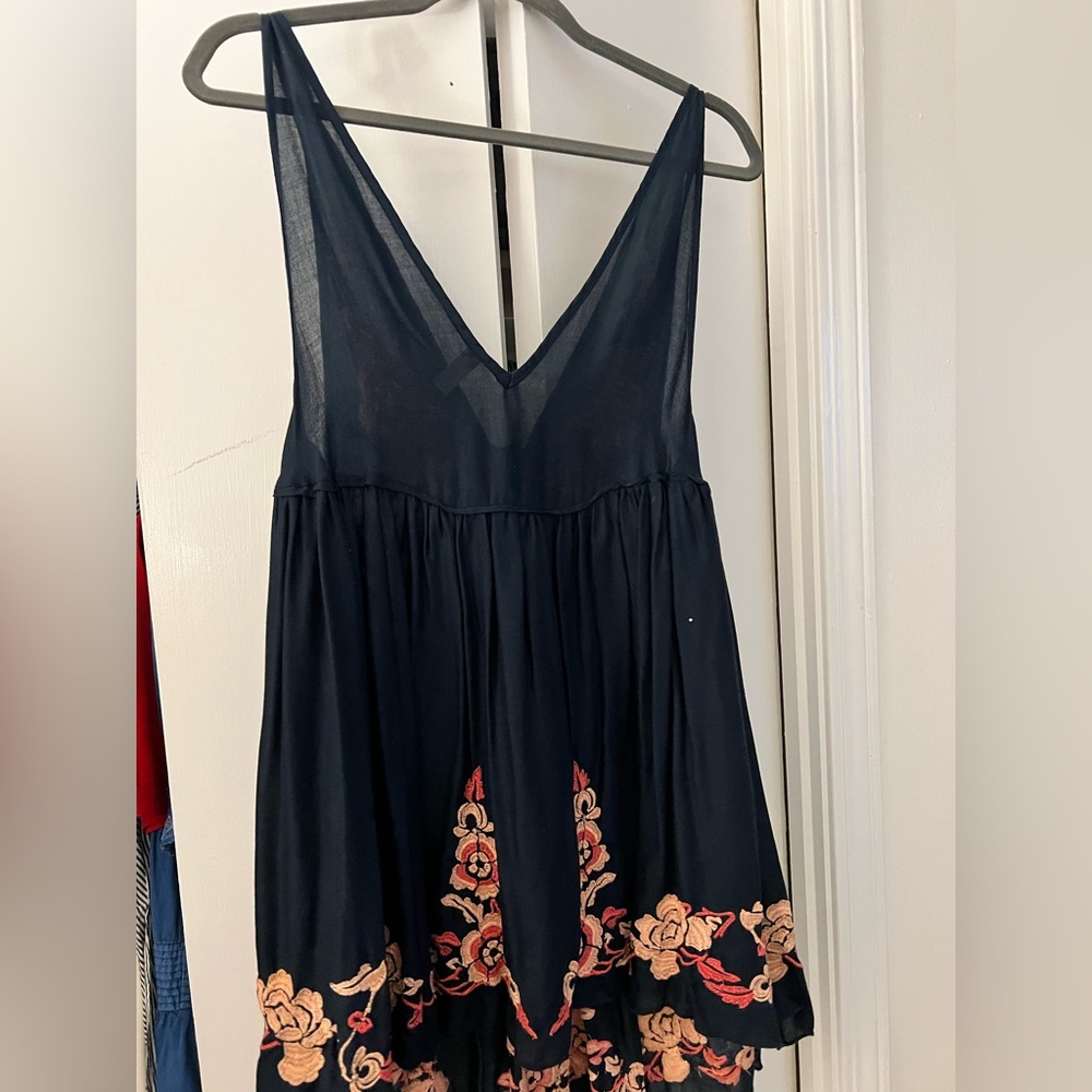 Navy and floral Free People mini dress